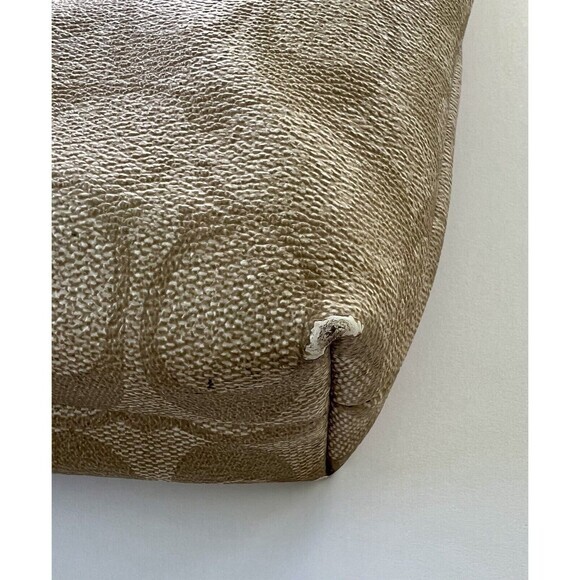 COACH  F58297 File Shoulder Crossbody Bag Khaki PVC  with Cream Leather trim - Picture 9 of 10